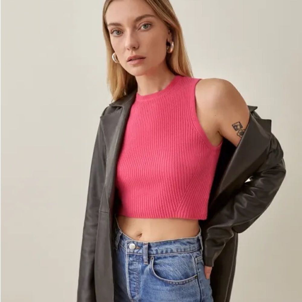 Reformation Benedetta 100% Cashmere Cropped Tank XS